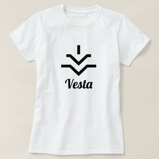 ⚶ Symbol des Asteroiden Vesta T-Shirt (Design vorne)