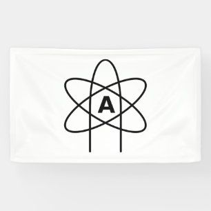 Symbol des Atheismus (Atom Emblem) Banner