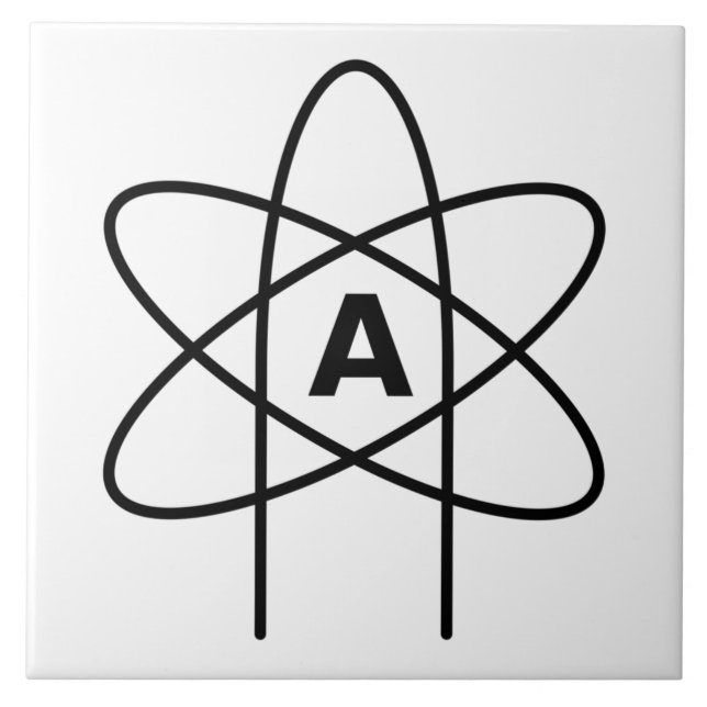 Symbol des Atheismus (Atom Emblem) Fliese (Vorderseite)