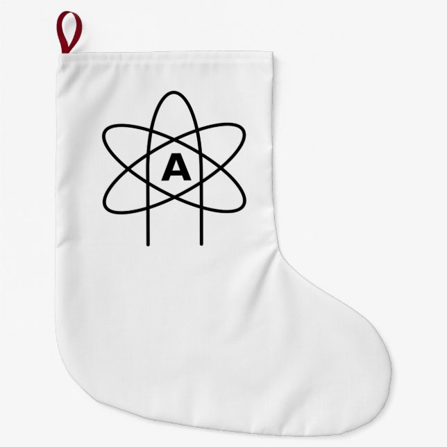Symbol des Atheismus (Atom Emblem) Großer Weihnachtsstrumpf (Vorderseite)