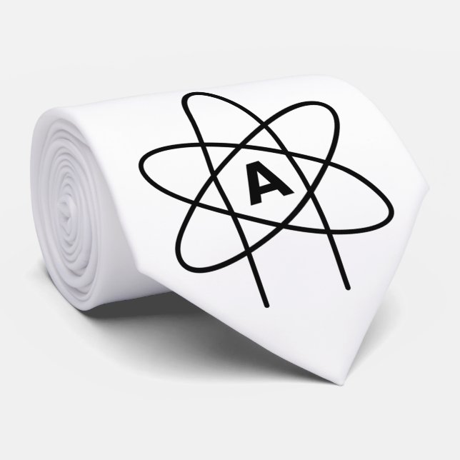 Symbol des Atheismus (Atom Emblem) Krawatte (Gerollt)