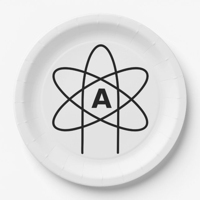 Symbol des Atheismus (Atom Emblem) Pappteller (Vorderseite)