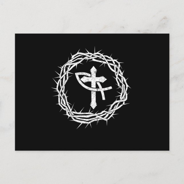Symbol des Christentums Kreuzfisch Jesus Christus  Postkarte (Vorderseite)