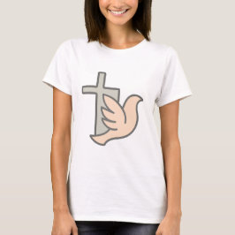 Symbol des Friedens für Kreuz und Taube T-Shirt