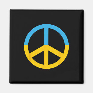Symbol des Friedens mit den Farben der ukrainische Magnet