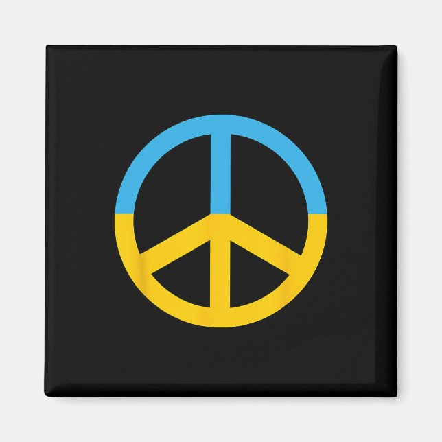 Symbol des Friedens mit den Farben der ukrainische Magnet (Vorne)