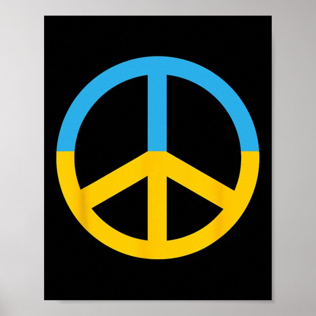 Symbol des Friedens mit den Farben der ukrainische Poster (Vorne)