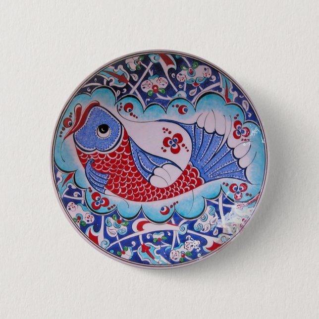 Symbol des Glücks / Fliesenkunst Button (Vorderseite)