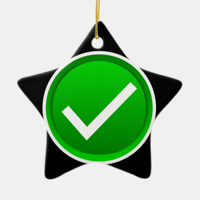 Symbol des grünen Karos Keramik Ornament (Vorne)