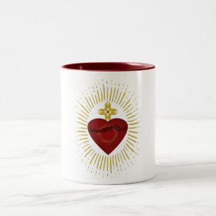 Symbol des Heiligen Herzens Jesu Zweifarbige Tasse