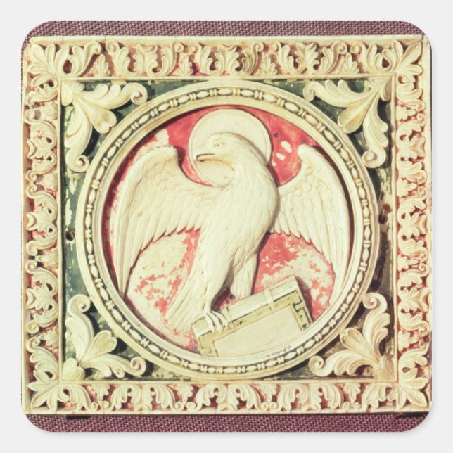 Symbol des hl. Johannes des Evangelisten Quadratischer Aufkleber (Vorderseite)