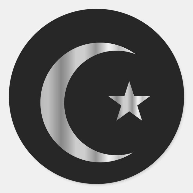 Symbol des Islam Runder Aufkleber (Vorderseite)
