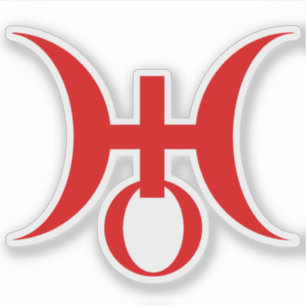 Symbol des Planeten Uranus (rot) Aufkleber