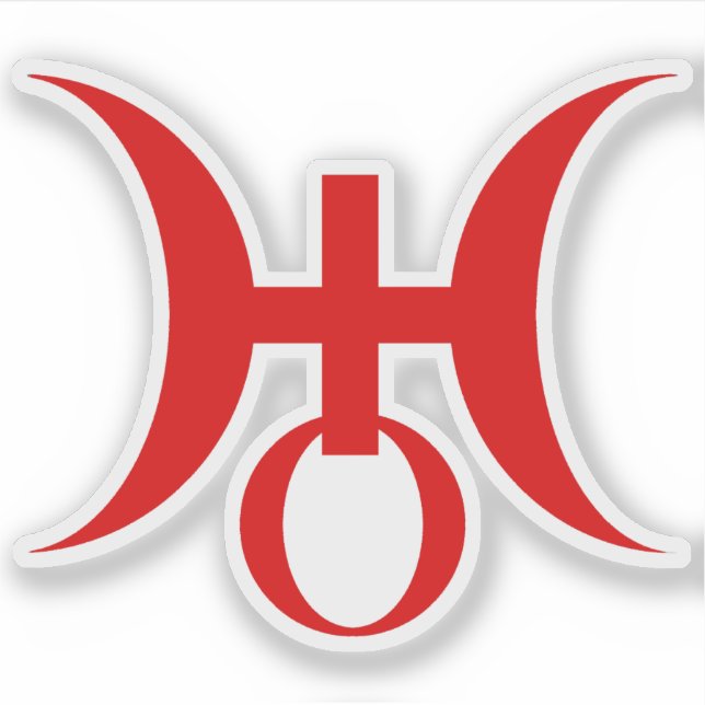 Symbol des Planeten Uranus (rot) Aufkleber (Vorderseite)