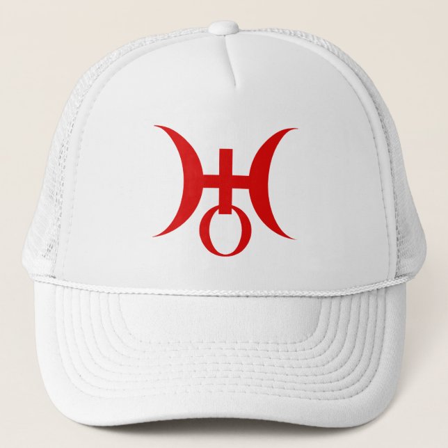 Symbol des Planeten Uranus (rot) Truckerkappe (Vorderseite)