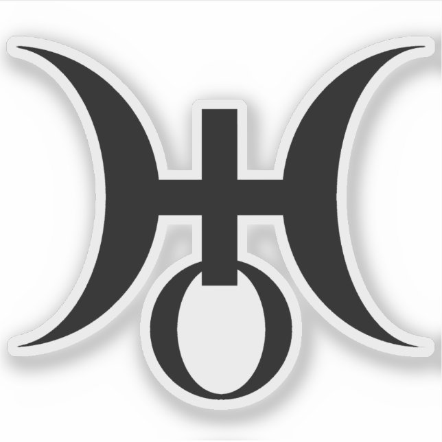 Symbol des Planeten Uranus (schwarz) Aufkleber (Vorderseite)