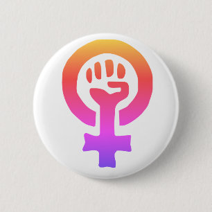 Symbol des roten Feminismus Button