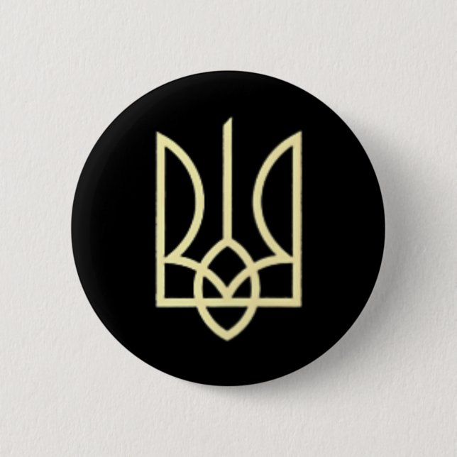 Symbol des Trident der Ukraine-Armee Mittlerer ukr Button (Vorderseite)