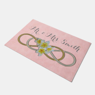 Symbol Double Infinity - Frangipani Gold Silber Fußmatte