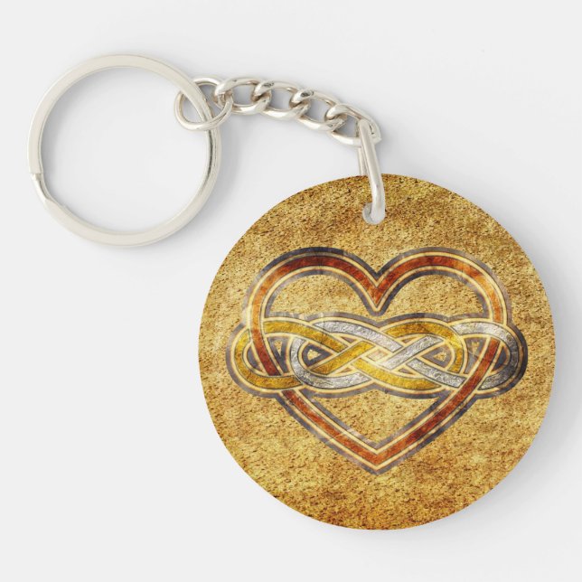 Symbol Double Infinity Heart BiColor Schlüsselanhänger (Vorderseite)