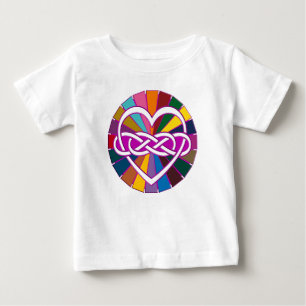 Symbol Double Infinity Herz farbenfroher Glanz Baby T-shirt