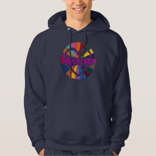 Symbol Double Infinity Herz farbenfroher Glanz Hoodie