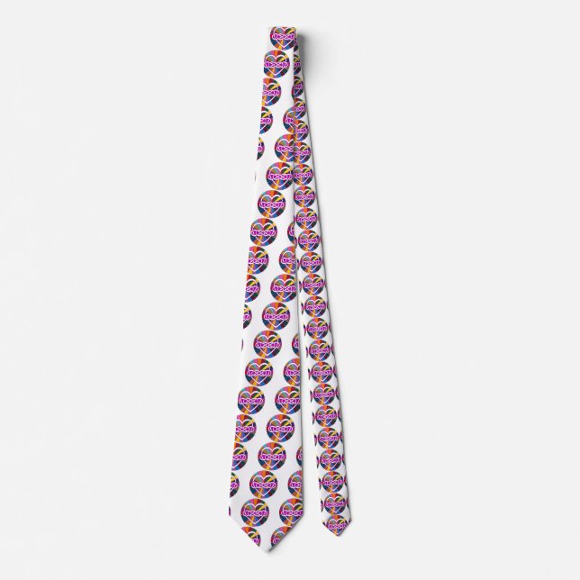 Symbol Double Infinity Herz farbenfroher Glanz Krawatte (Vorderseite)