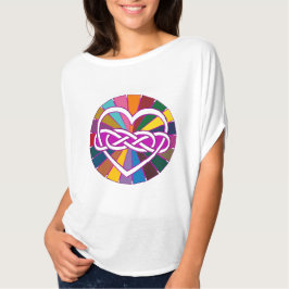 Symbol Double Infinity Herz farbenfroher Glanz T-Shirt