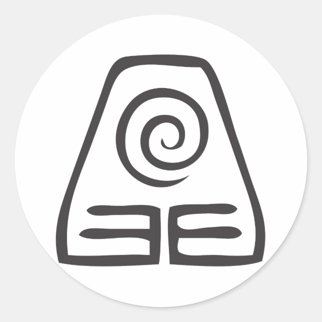 Symbol Erde Runder Aufkleber (Vorderseite)