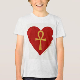 Symbol ewiger Liebe, Herz & Ankh - Ein Design in Tri-Blend Shirt