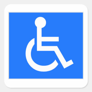 Symbol für Behinderung Quadratischer Aufkleber
