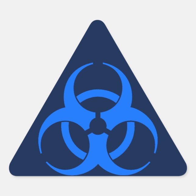 Symbol für blaue Biogefährdung Dreieckiger Aufkleber (Vorderseite)