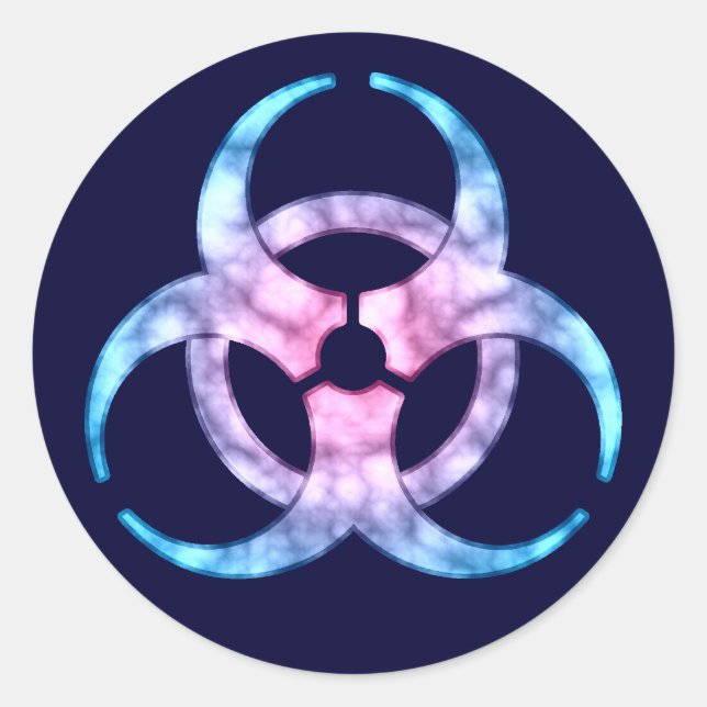 Symbol für blaue Biogefährdung Runder Aufkleber (Vorderseite)