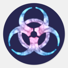 Symbol für blaue Biogefährdung Runder Aufkleber