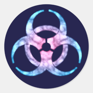 Symbol für blaue Biogefährdung Runder Aufkleber