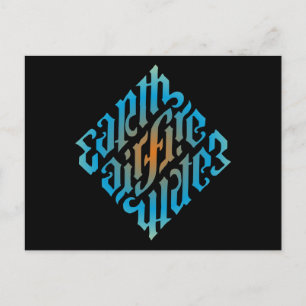 Symbol für blaue Leuchtelemente Postkarte