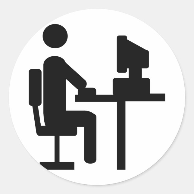 Symbol für Büroangestellte Runder Aufkleber (Vorderseite)