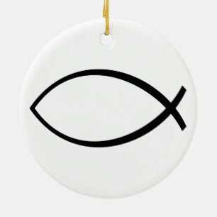 Symbol für christliche Fische (Ichthys) Keramik Ornament