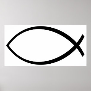 Symbol für christliche Fische (Ichthys) Poster