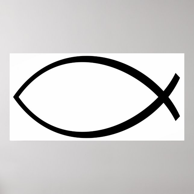 Symbol für christliche Fische (Ichthys) Poster (Vorne)