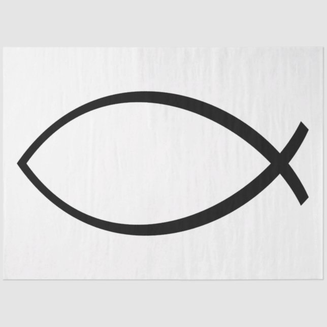Symbol für christliche Fische (Ichthys) Seidenpapier (Vorderseite)