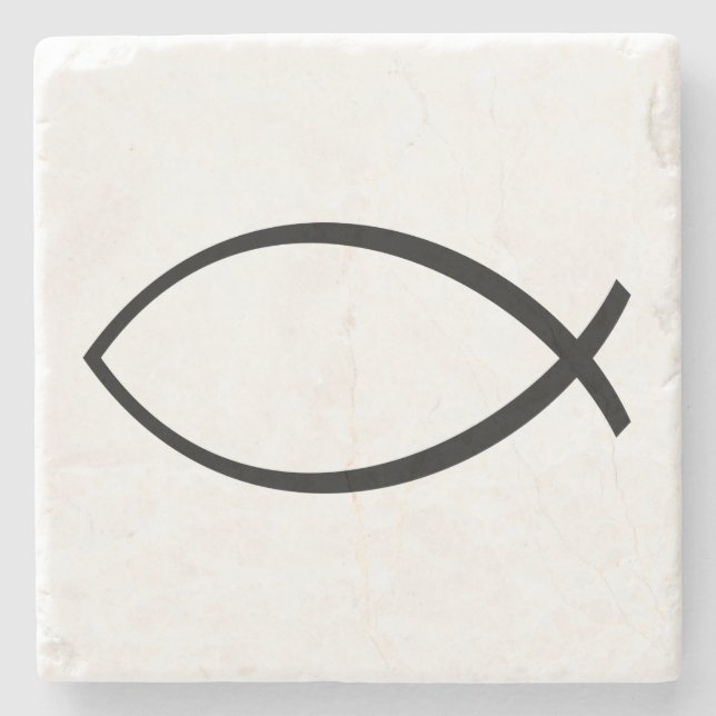 Symbol für christliche Fische (Ichthys) Steinuntersetzer (Vorderseite)