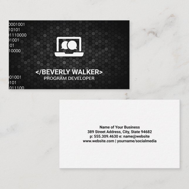 Symbol für Computer und Chat Visitenkarte (Vorne/Hinten)