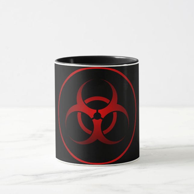 Symbol für coole rote und schwarze chemische Bioge Tasse (Zentrum)