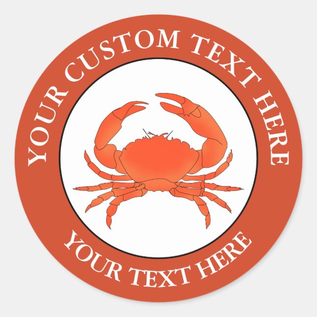 Symbol für das benutzerdefinierte Crab-Text-Logo 1 Runder Aufkleber (Vorderseite)