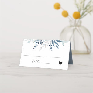 Symbol für das blaue Botanische Blattwerk Platzkarte
