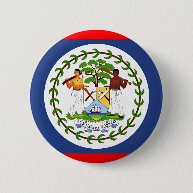 Symbol für das Flaggenland von Belize Button (Vorderseite)