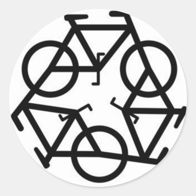 Symbol für das recycle des Fahrradlogos Runder Aufkleber (Vorderseite)