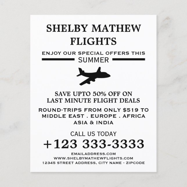 Symbol für das Schwarze Flugzeug, Flyer für Werbun (Vorne)