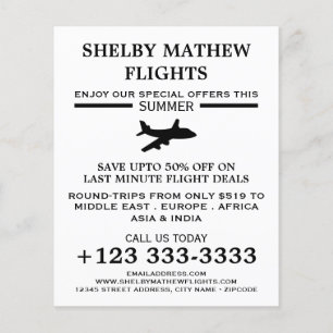 Symbol für das Schwarze Flugzeug, Flyer für Werbun